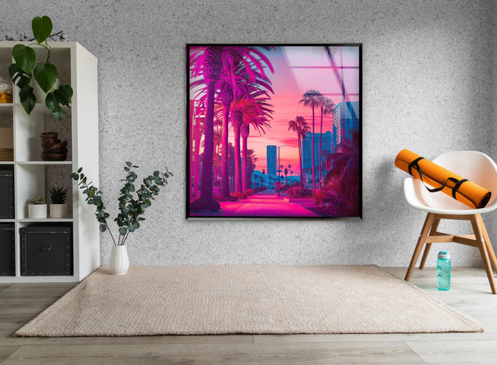 San Diego Pink Glass Wall Art glass pictures for Wall, glass prints wall art
