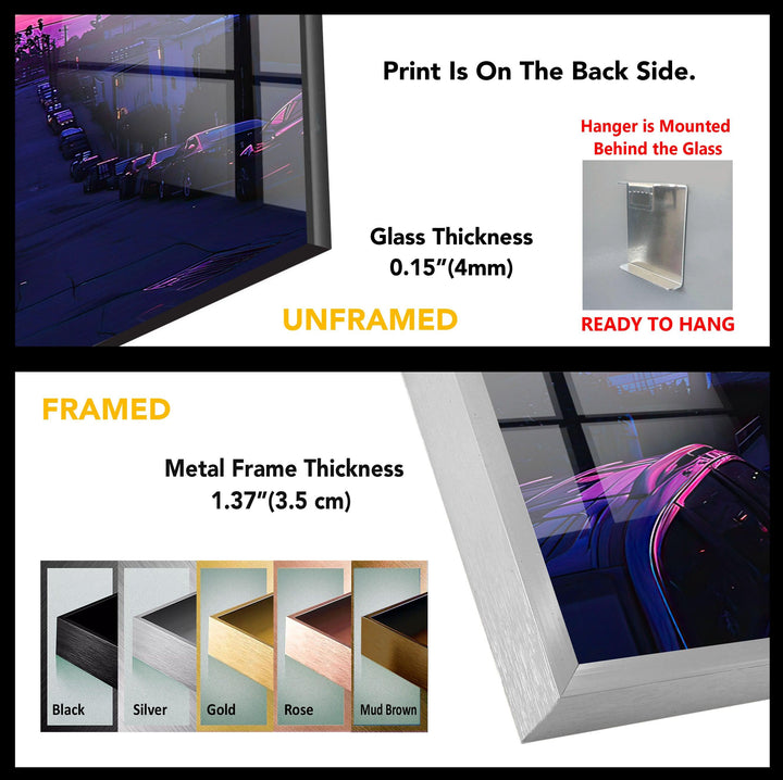 San Diego Purple Glass Wall Art