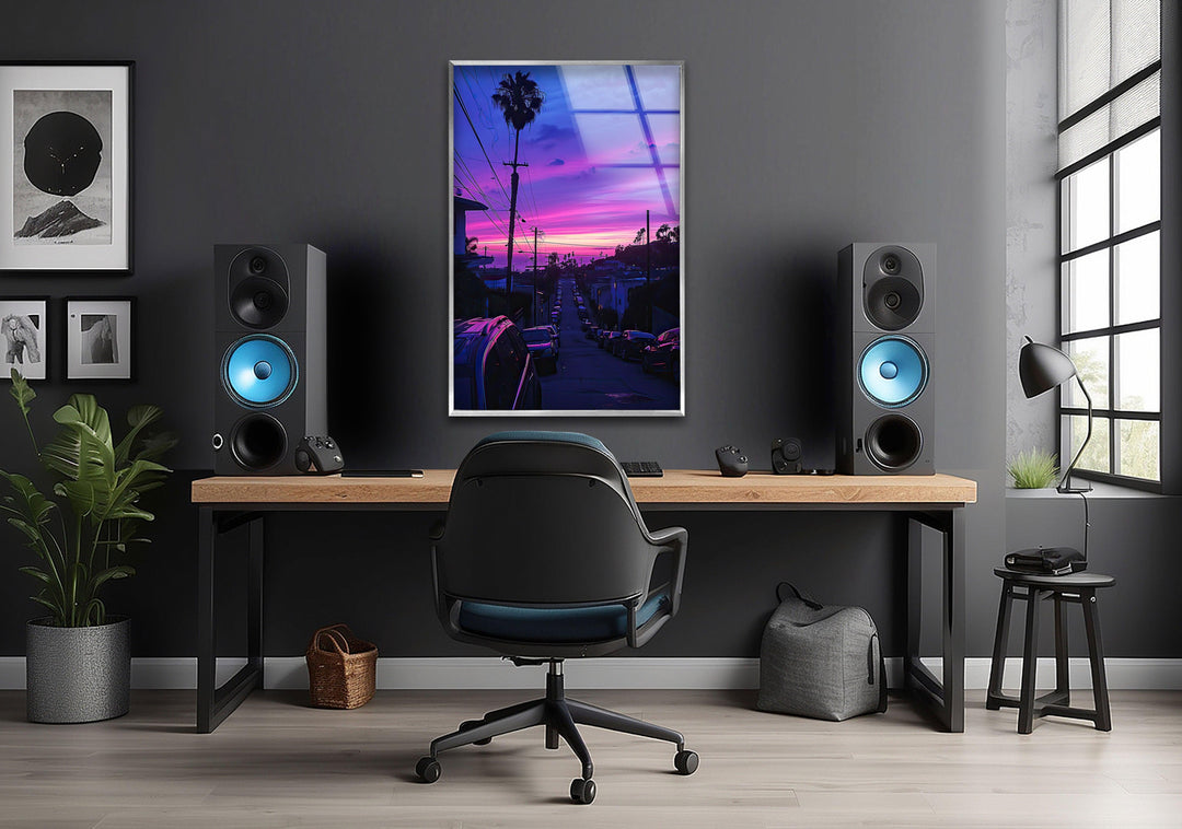 San Diego Purple Glass Wall Art stained glass wall art, stained glass wall decor
