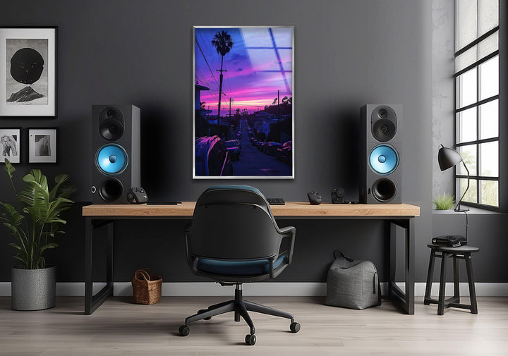 San Diego Purple Glass Wall Art stained glass wall art, stained glass wall decor
