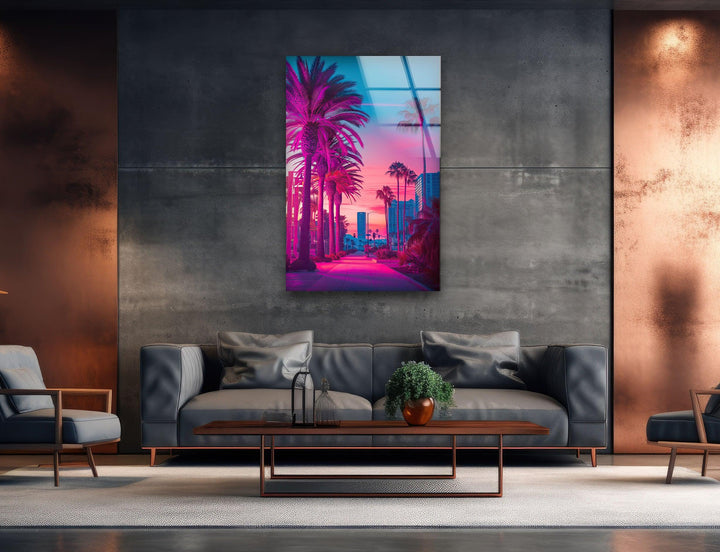 San Diego Pink Glass Wall Art large glass photo prints, glass wall photos
