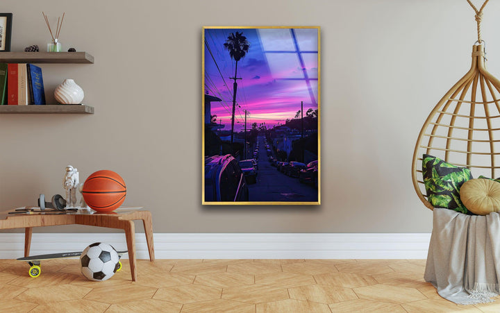 San Diego Purple Glass Wall Art Glass Printing Wall Art, Print photos on glass
