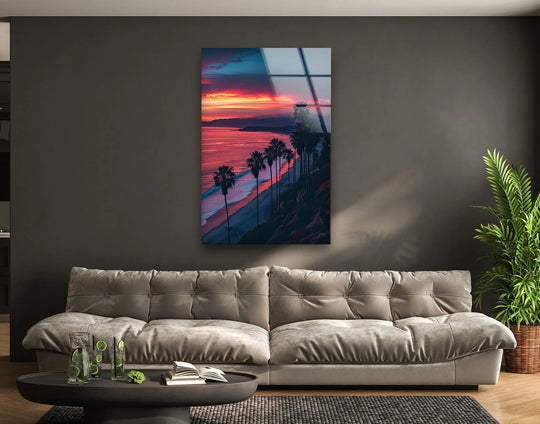City Prints San Diego Sunset glass wall art glossy finish and vivid colors plus customizable glass wall art and high quality photo print