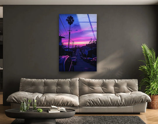 San Diego Purple Glass Wall Art large glass photo prints, glass wall photos
