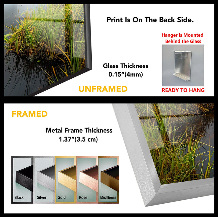 Ruhige Highland Marsh Glaswandkunst – Ein friedlicher Rückzugsort in die Natur