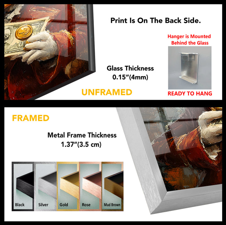 Oil Paint Scrooge McDuck Glass Wall Art
