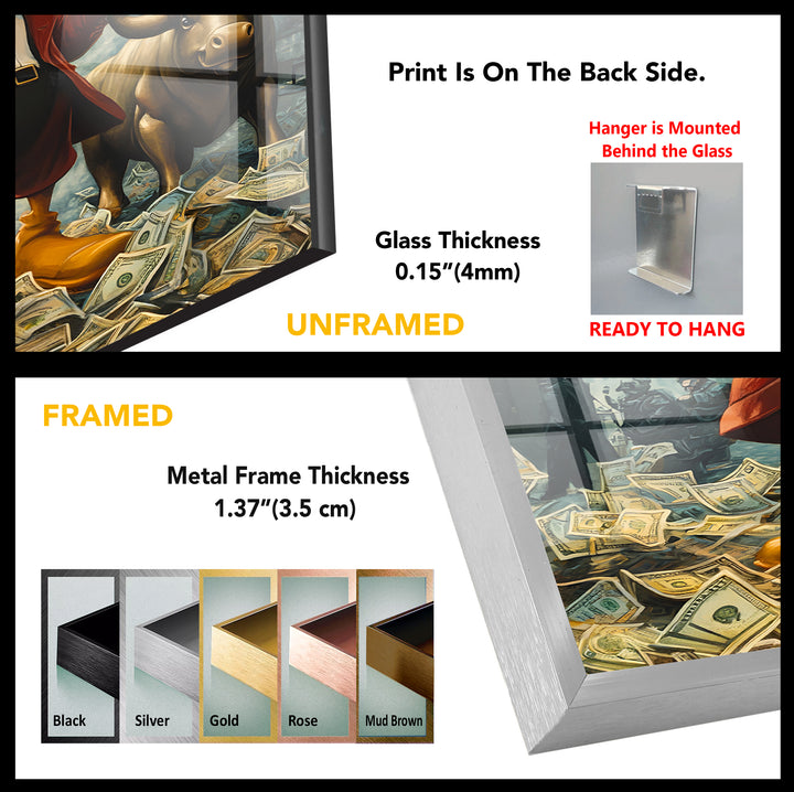 Rich Scrooge Glass Wall Art