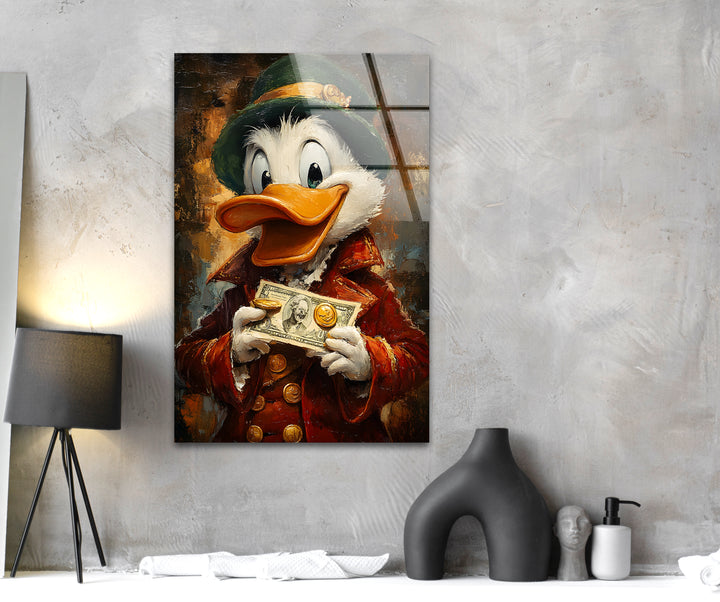 Oil Paint Scrooge McDuck Glass Wall Art art glass wall art, glass wall art pictures
