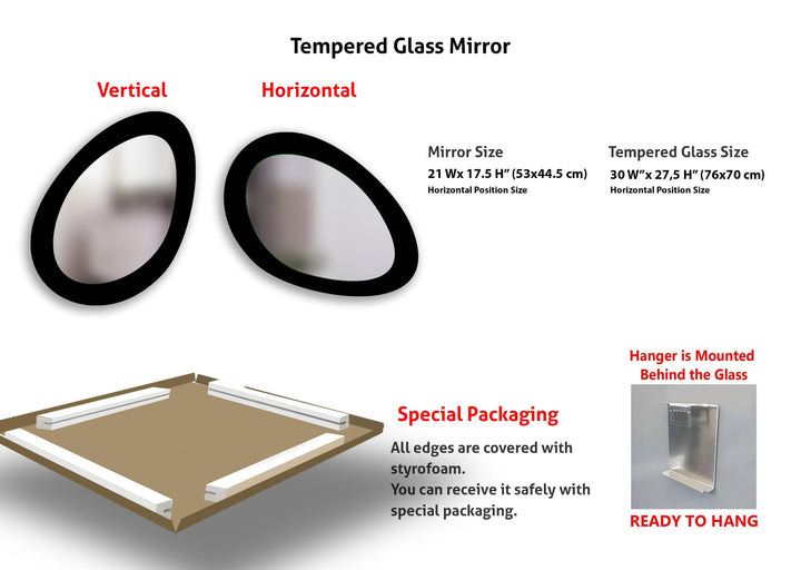 Black & Gold Long Wall Mirror