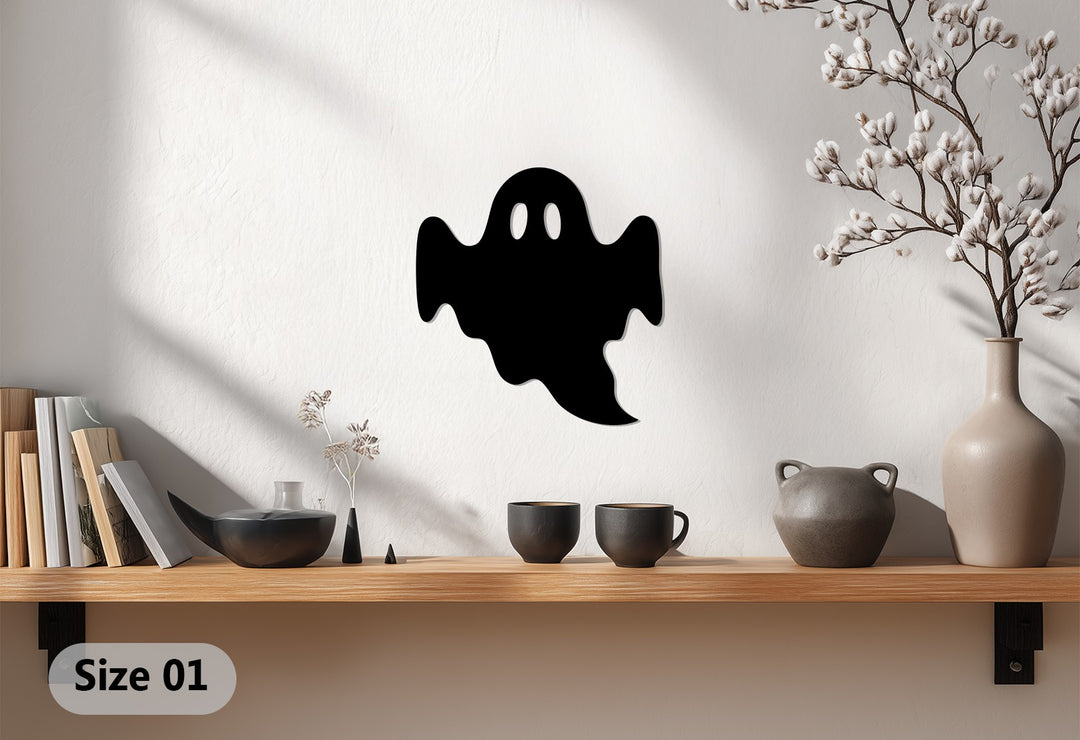 Shiny ghost reflective wall accent for modern Halloween style
