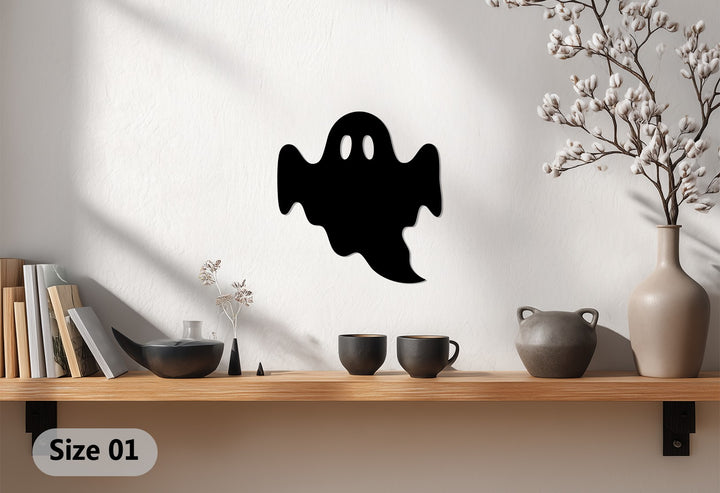 Shiny ghost reflective wall accent for modern Halloween style