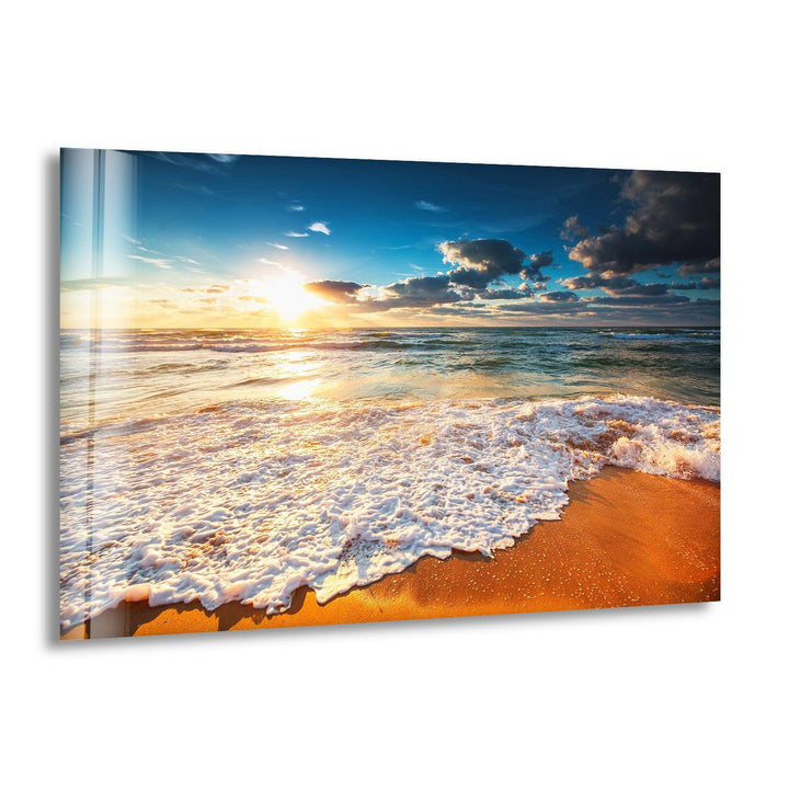 Wolkenlandschaft über dem Meer, Glaswandkunst