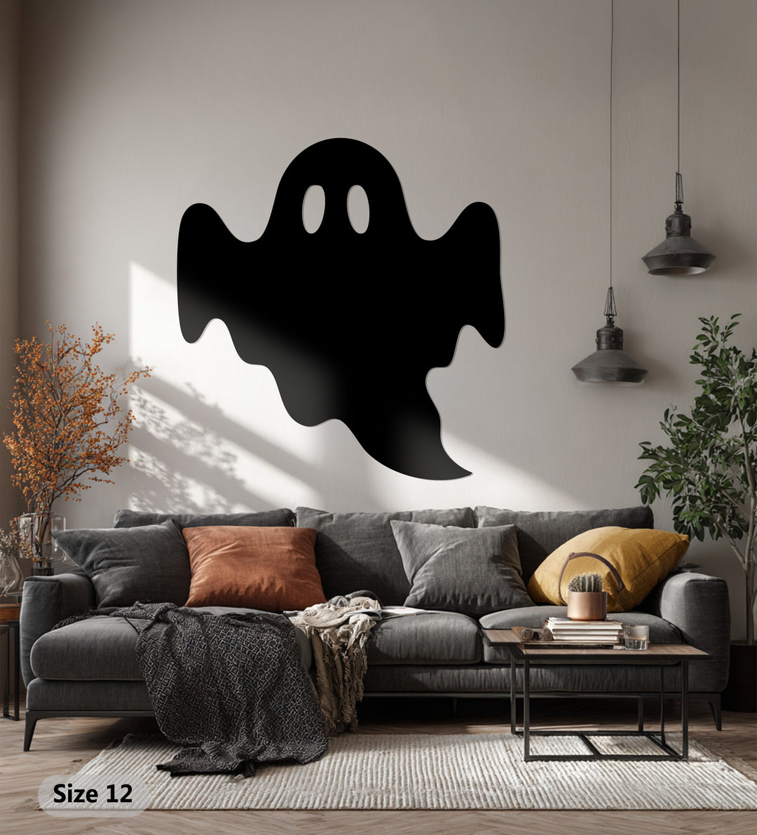 Silver ghost metal mirror wall art for seasonal decoration
