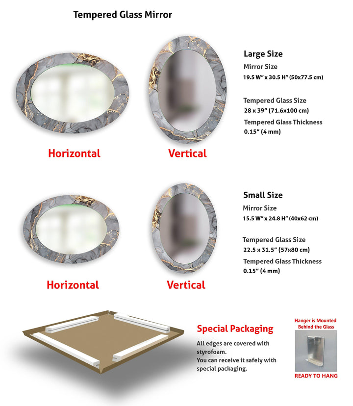 Gary  Abstract Oval Wall Mirror
