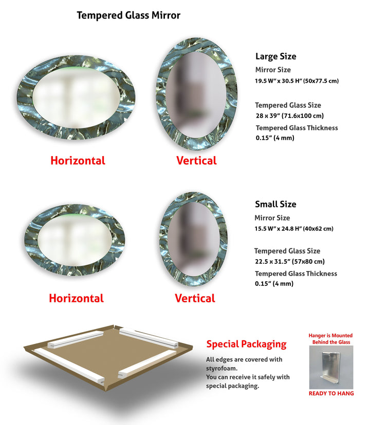 Metallic Oval Wall Mirror