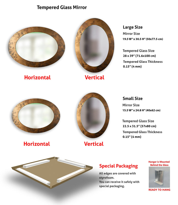 Copper Entryway Oval Wall Mirror