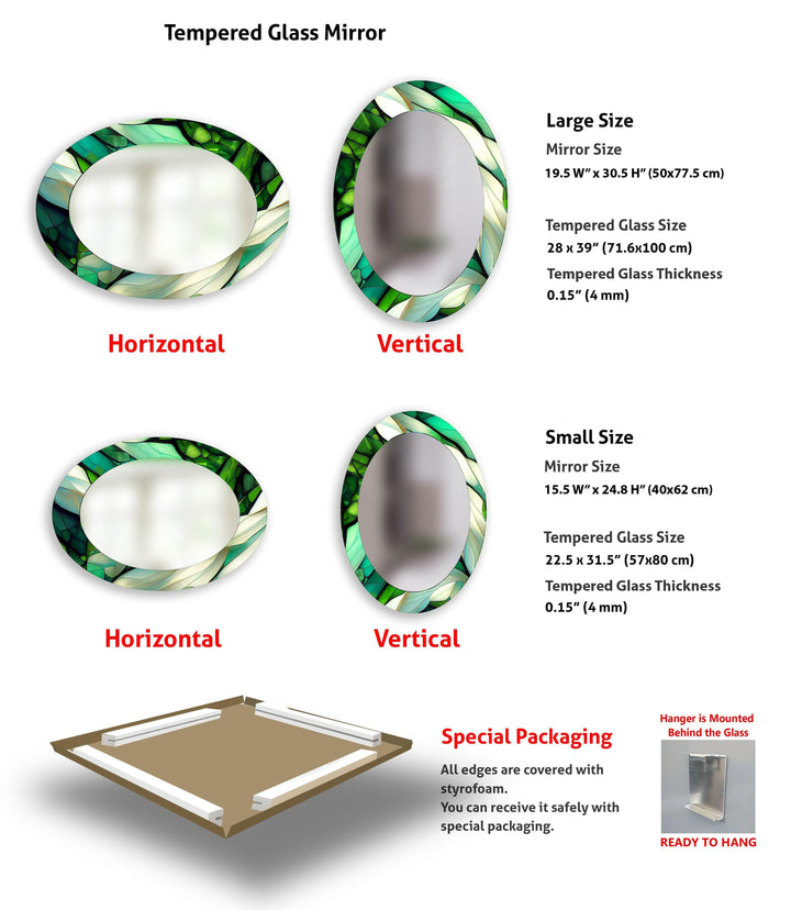 Green Dining Room Oval Wall Mirror