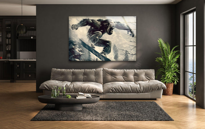 Skier Gorilla Glass Photo Prints & Cool Abstract