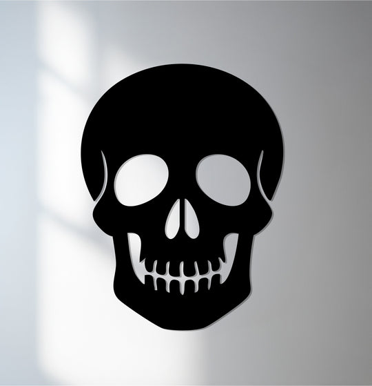 Emphasizing the abstract quality, the stark black skull metal wall art showcases a minimalist design, offering decorative metal art with edgy yet striking form.