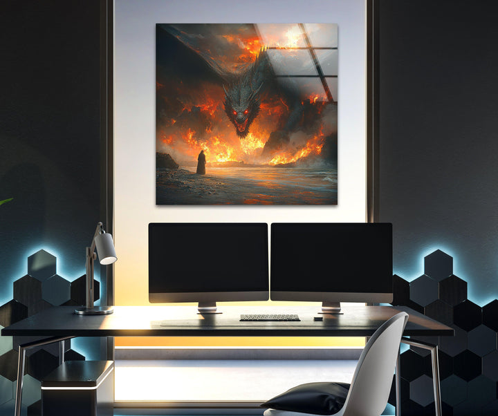 Smaug Lord of The Rings Glass Wall Art art glass wall art, glass wall art pictures
