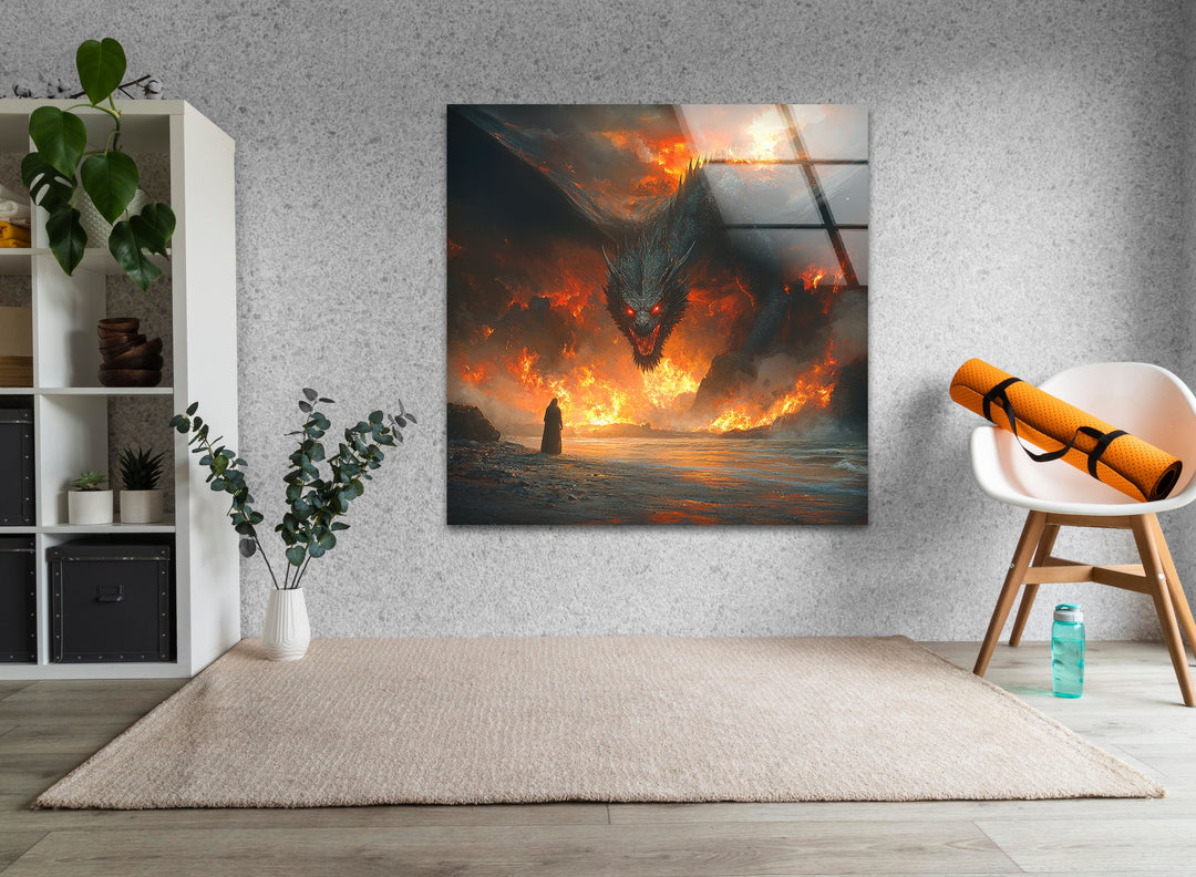 Smaug Lord of The Rings Glass Wall Art glass image printing, glass prints from photos
