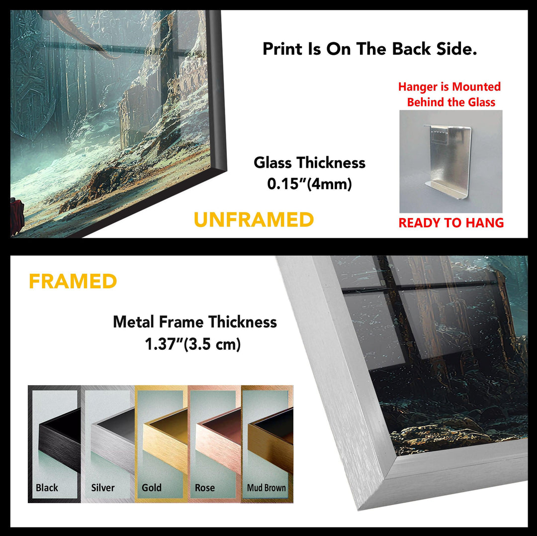 Smaug Dragon Lord of The Ring Glass Wall Art