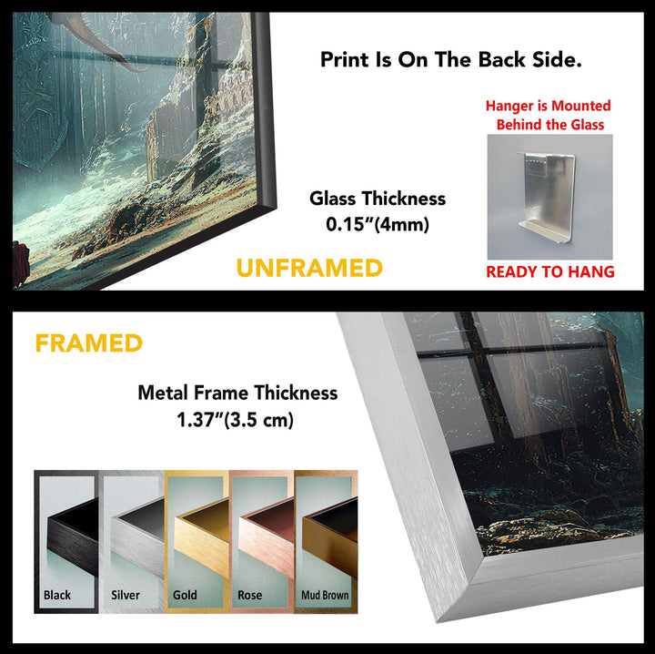 Smaug Dragon Lord of The Ring Glass Wall Art