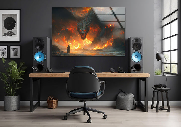 Smaug Lord of The Rings Glass Wall Art Glass Printing Wall Art, Print photos on glass
