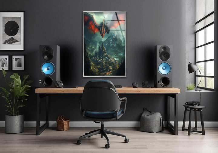 Smaug LOTR Glass Wall Art glass photo prints, glass picture prints
