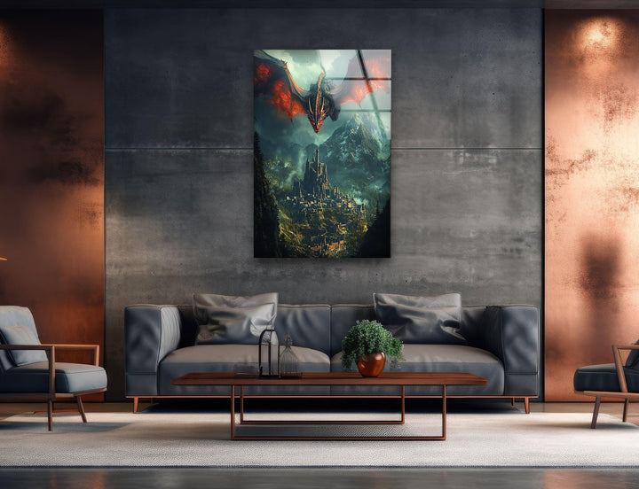 Smaug LOTR Glass Wall Art glass image printing, glass prints from photos
