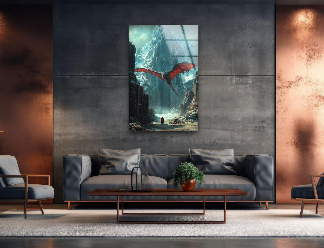 Smaug Dragon Lord of The Ring Glass Wall Art Glass Printing Wall Art, Print photos on glass
