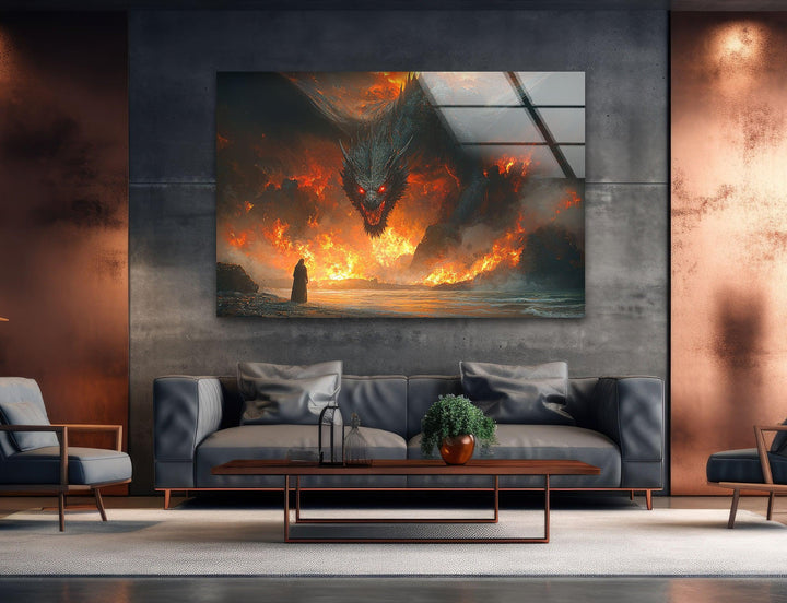 Smaug Lord of The Rings Glass Wall Art glass photo prints, glass picture prints
