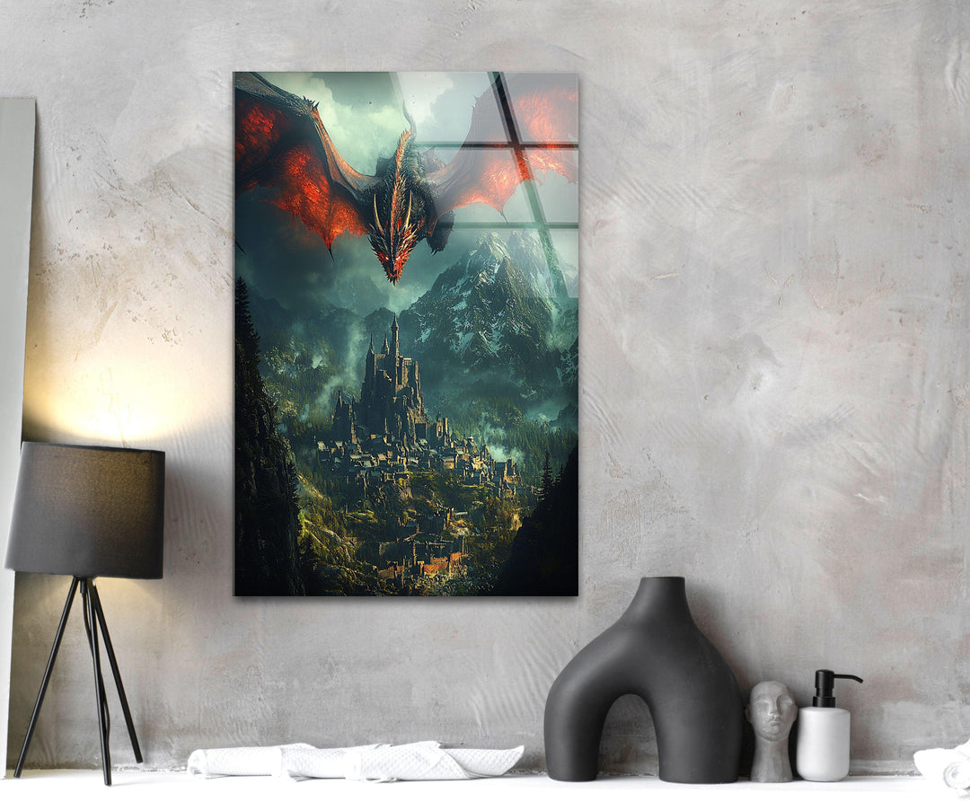 Smaug LOTR Glass Wall Art glass pictures for Wall, glass prints wall art
