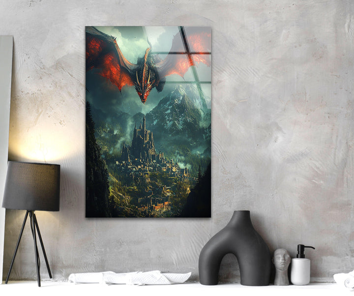 Smaug LOTR Glass Wall Art glass pictures for Wall, glass prints wall art
