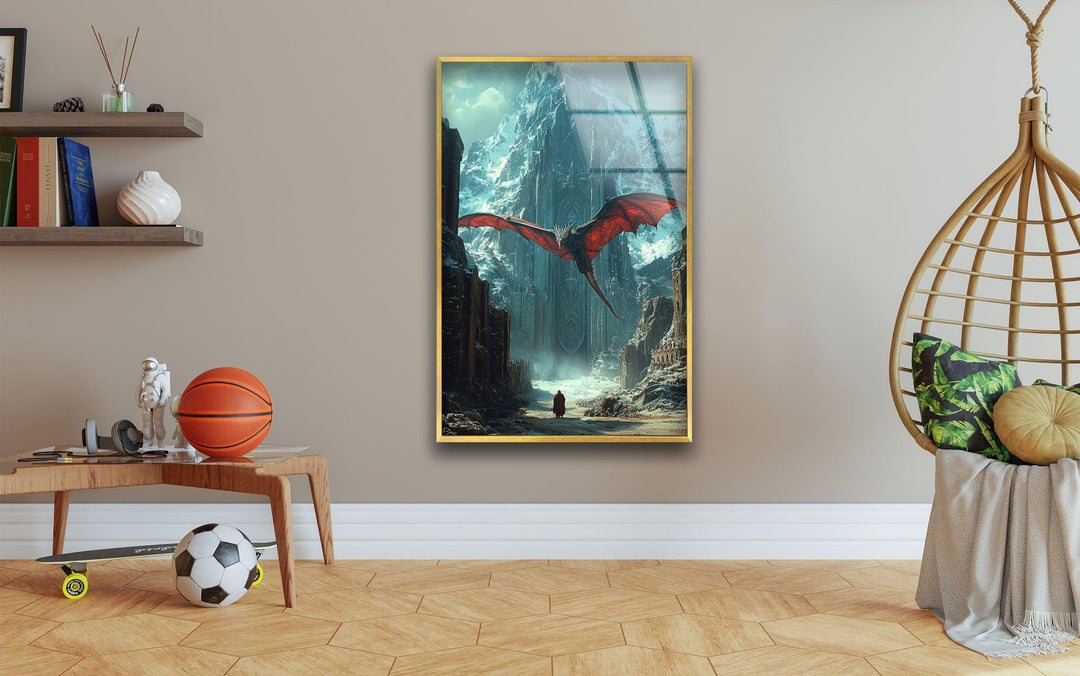 Smaug Dragon Lord of The Ring Glass Wall Art glass image printing, glass prints from photos
