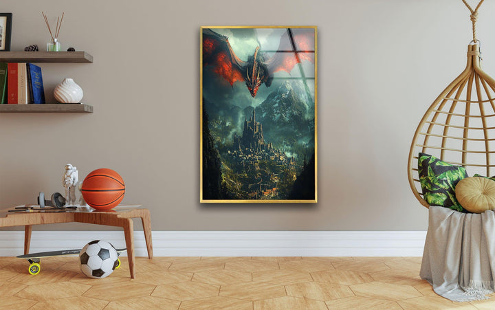 Smaug LOTR Glass Wall Art custom glass pictures, glass art prints
