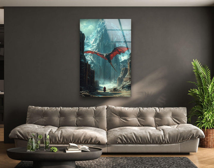 Smaug Dragon Lord of The Ring Glass Wall Art