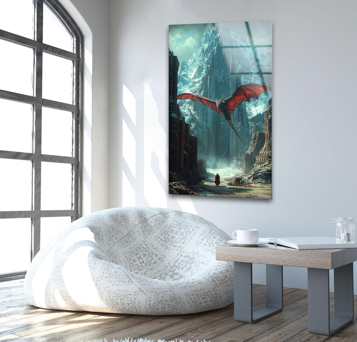 Smaug Dragon Lord of The Ring Glass Wall Art glass pictures for Wall, glass prints wall art
