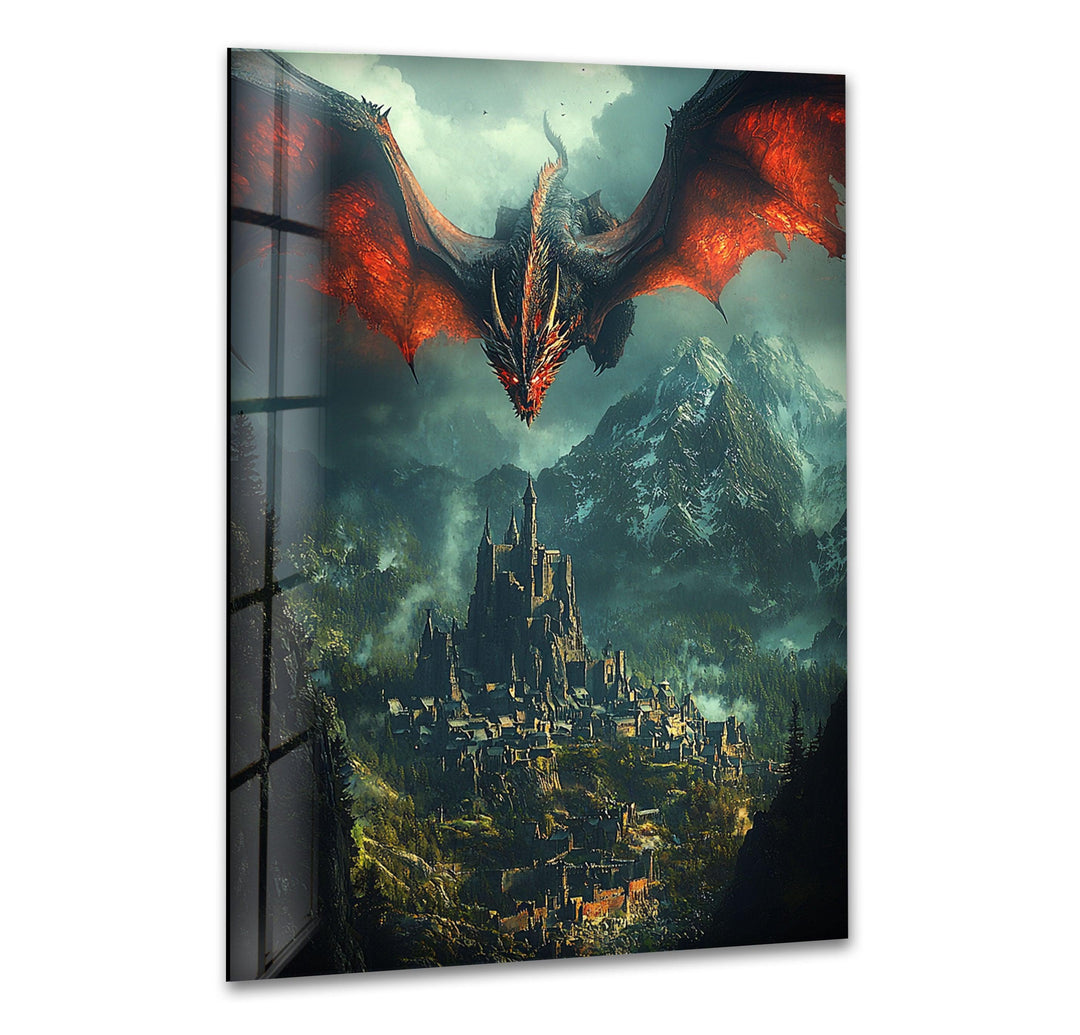 Smaug LOTR Glass Wall Art glass wall decor, glass wall art decor
