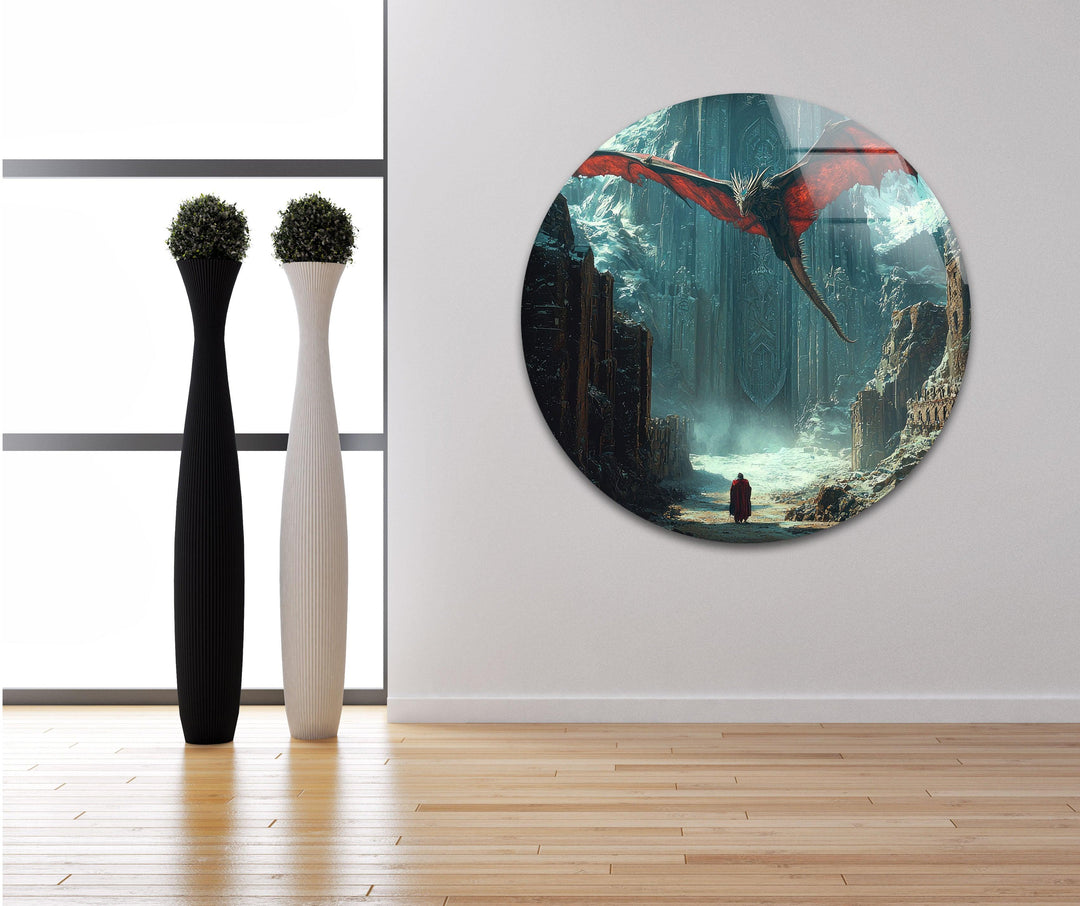 Smaug Dragon Lord of The Ring Glass Wall Art custom glass pictures, glass art prints
