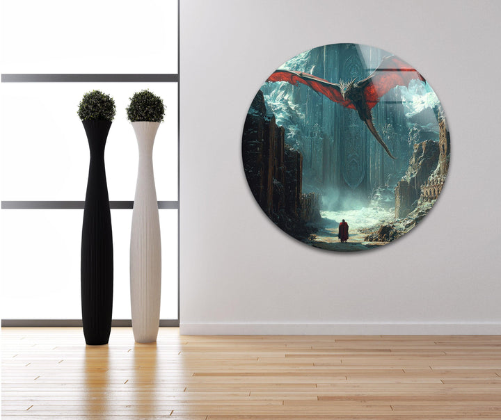 Smaug Dragon Lord of The Ring Glass Wall Art custom glass pictures, glass art prints
