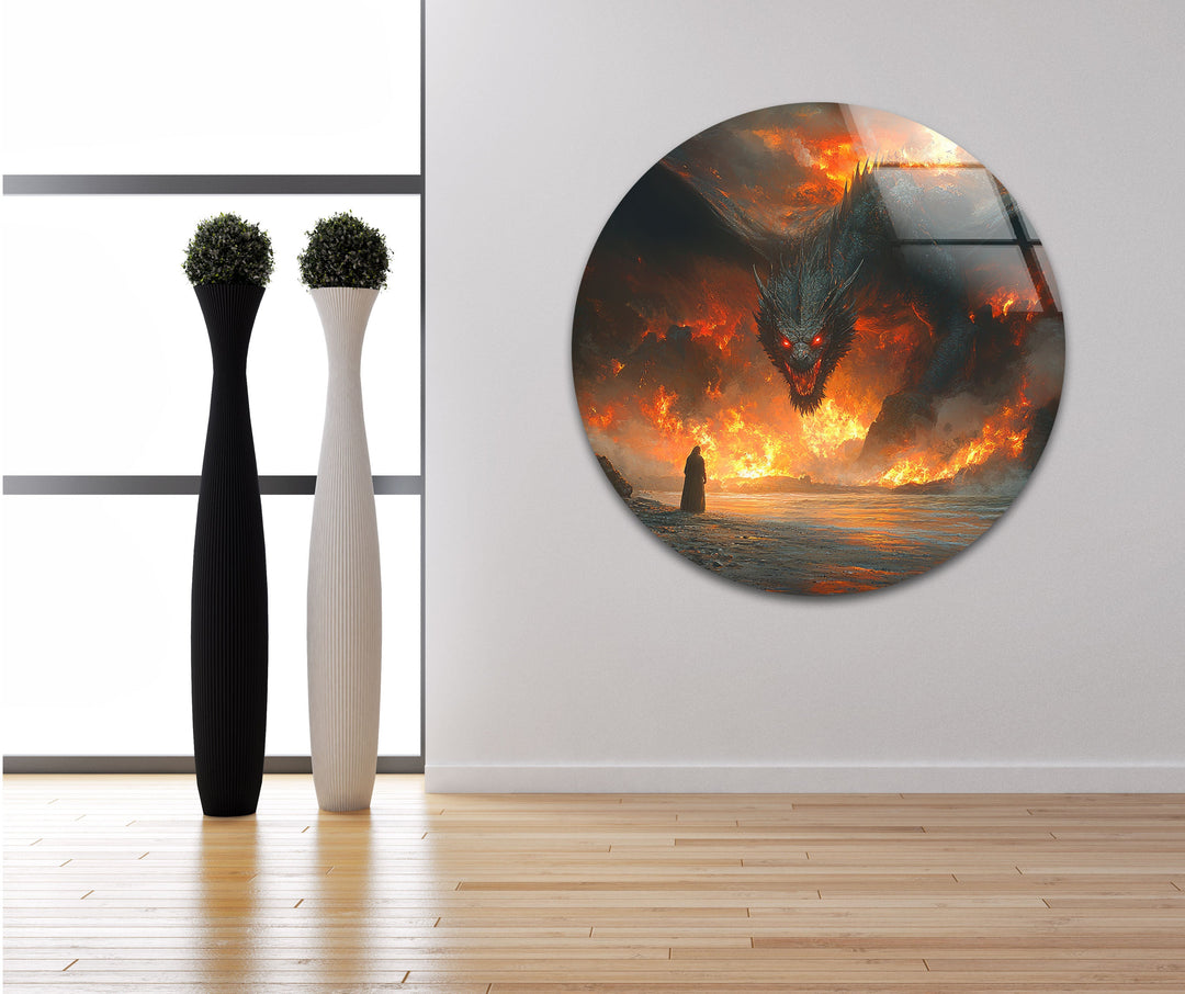 Smaug Lord of The Rings Glass Wall Art large glass photo prints, glass wall photos
