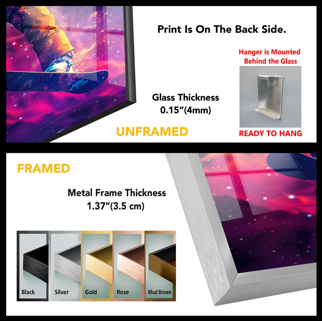 Snowboarder in an Astronaut Tempered Glass Wall Art - MyPhotoStation