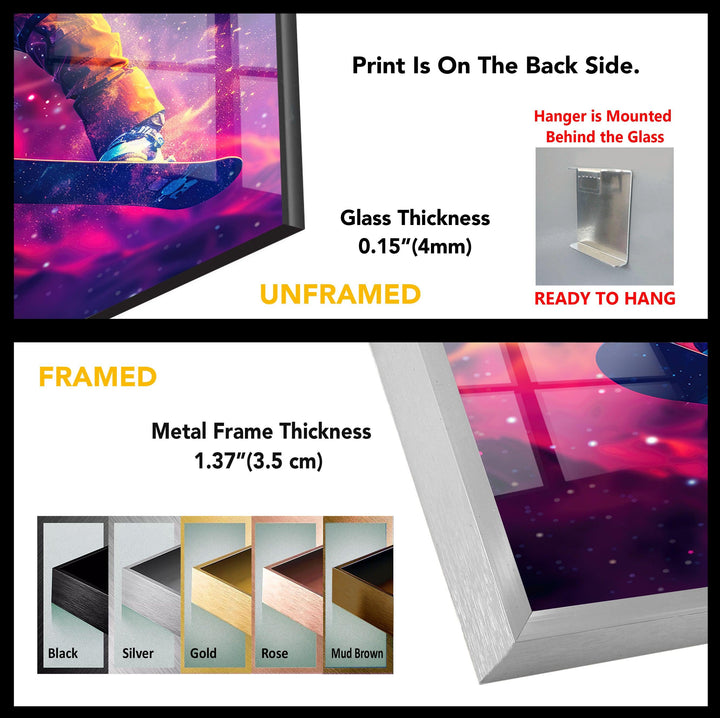 Snowboarder in an Astronaut Tempered Glass Wall Art - MyPhotoStation