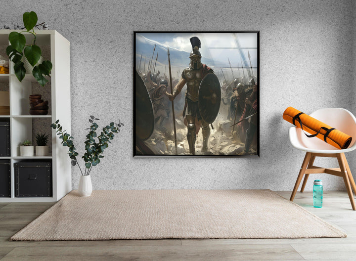 Spartan Warriors Glass Wall Artwork