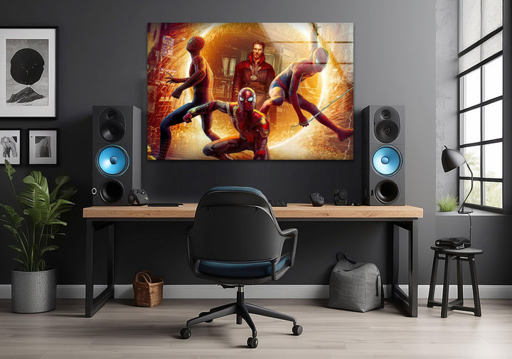 Marvel Spiderman and DR Strange Glass Wall Art, glass art painting, glass art for the Wall