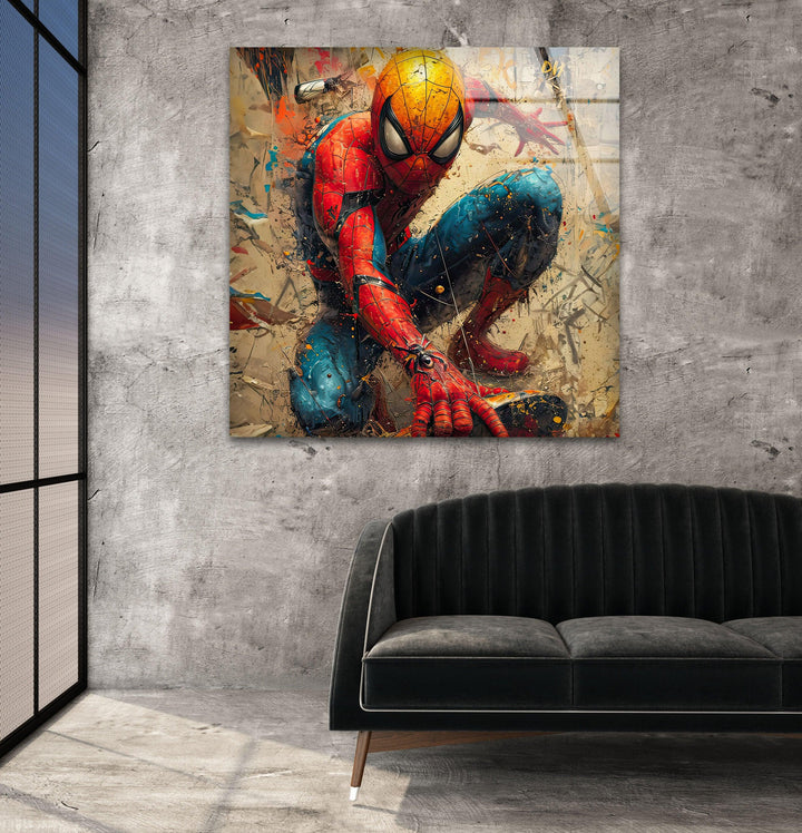 Spider Man Graffiti Glass Wall Art art glass wall art, glass wall art pictures
