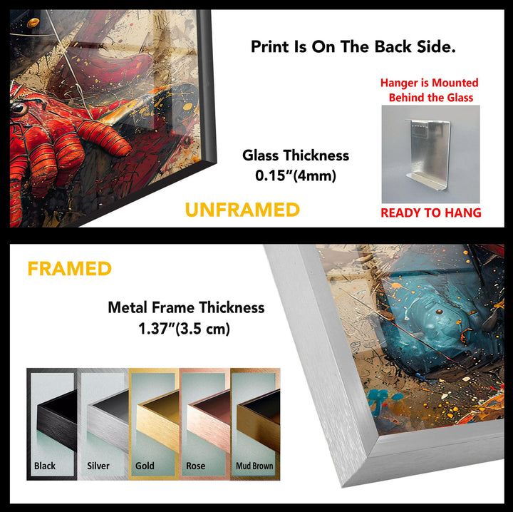 Spider Man Graffiti Glass Wall Art