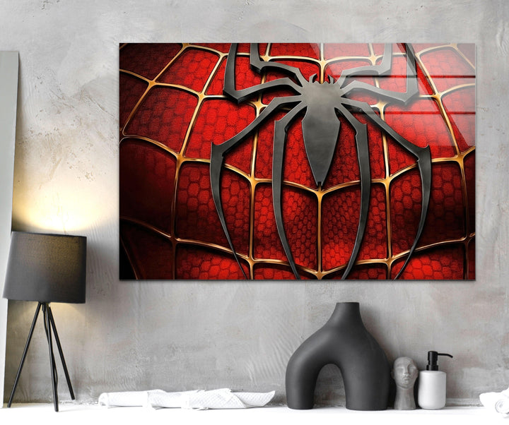Spider Man Symbol Tempered Glass Wall Art - MyPhotoStation
