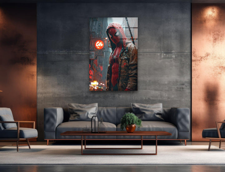 Cyberpunk Spider-man Glass Wall Art, art glass wall art, glass wall art pictures